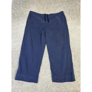 Starter Pants Mens XL Blue Cropped Fleece Elastic Waist Drawstring Pockets 42x27